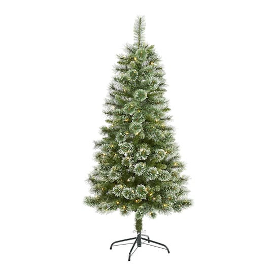 5ft. Pre-Lit Wisconsin Slim Snow Tip Pine Artificial Christmas Tree with Clear LED Lights